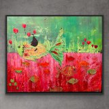 "Sicher getragen durch Illusion und Wirklichkeit"   100 x 80 cm, gerahmt, Mixed-Media-Art auf Leinwand,  Preis: 1.400,- - Werke