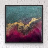 "Aufbruch" , 60 x 60 cm, gerahmt, Mixed-Media-Art auf Leinwand, Preis: 600,- - Werke
