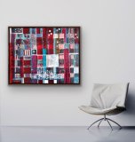 "Future" 2024, 100 x 80 cm, gerahmt,  Mixed-Media-Art auf Leinwand,  Preis: 1.400,- (derzeit ausgestellt im "Blauen Esel" Altstadt Rostock) - Werke