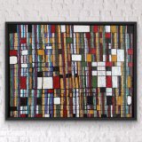 "Patchwork", 80 x 60 cm, gerahmt, Mixed-Media-Art auf Leinwand, Preis: 1.000,- (derzeit ausgestellt im "Blauen Esel" Altstadt Rostock) - Werke