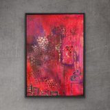 "Farbliche Eleganz", 100 x 70 cm, gerahmt, Mixed-Media-Art auf Leinwand,  Preis  1.300,- (derzeit ausgestellt im Blauen Esel im Stadthafen Rostock) - Werke