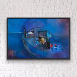 "Microkosmos", Mixed-Media-Art auf Leinwand, 120 x 80 cm, gerahmt, Preis: 1.600,- (aktuell pr&auml;sentiert im Blauen Esel-Stadthafen Rostock) - Werke