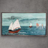 "Aloha", 120 x 60 cm, Mixed-Media-Art auf Leinwand, gerahmt, Preis: 1.400,- (aktuell ausgestellt im "Blauen Esel" Altstadt Rostock) - Werke