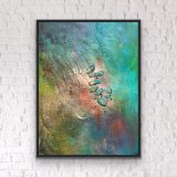 "Muschelbl&uuml;ten", 2025;  Mixed-Media-Art auf Leinwand, 80 x 60 cm, gerahmt, Preis: 900,- (aktuell ausgestellt im Blauen Esel im Stadthafen Rostock) - Werke