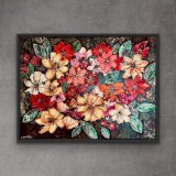 "Gebl&uuml;mtes", 50 x 70 cm, Mixed-Media-Art auf Leinwand, gerahmt, Preis:  750,- - Werke